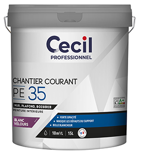 Peinture chantier courant PE35 Blanc Velours 15L